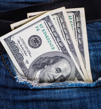 cebinde ABD Doları (dolar bize) yakın çekim