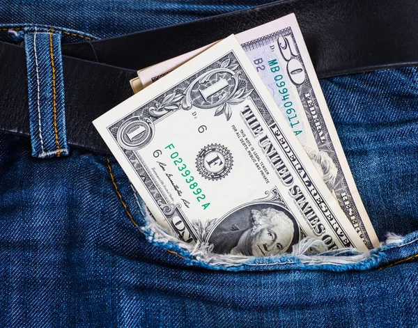 close-up of the United States dollar (US Dollars) in the pocket