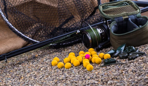 Boilies - Grande Carpe Pêche sur fond de sable fluvial — Photo