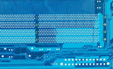 elektronik devre kartı işlemci mavi backgro ile yakın çekim