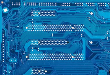elektronik devre kartı işlemci mavi backgro ile yakın çekim