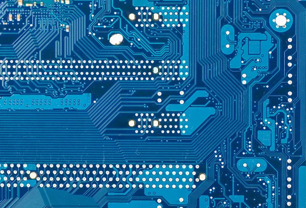 Blue circuit board background of computer motherboard — Stock Photo, Image