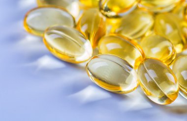 balık yağ yağ kapsül arka plan.