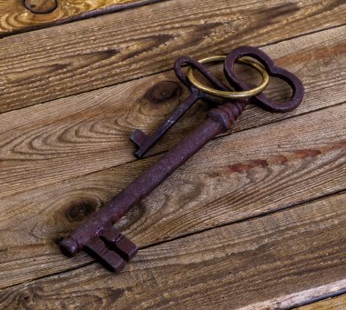 ahşap zemin üzerinde Vintage anahtar
