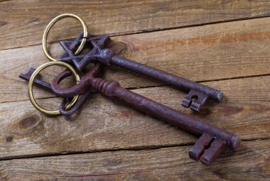 ahşap zemin üzerinde Vintage anahtar