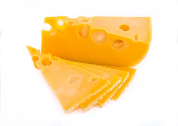 격리 된 치즈 조각 — 스톡 사진