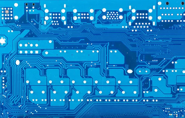 Blue circuit board background of computer motherboard — Stock Photo, Image