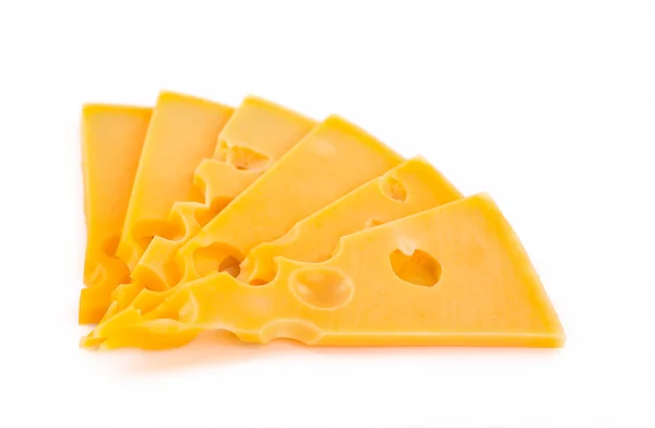 Kousek sýra izolované na bílém pozadí — Stock fotografie