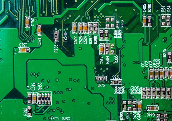 Placa de circuito fundo da placa-mãe do computador — Fotografia de Stock