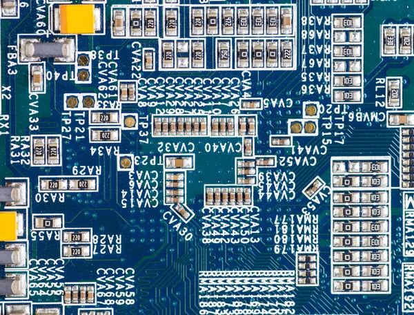 Fondo de placa de circuito de la placa base del ordenador — Foto de Stock