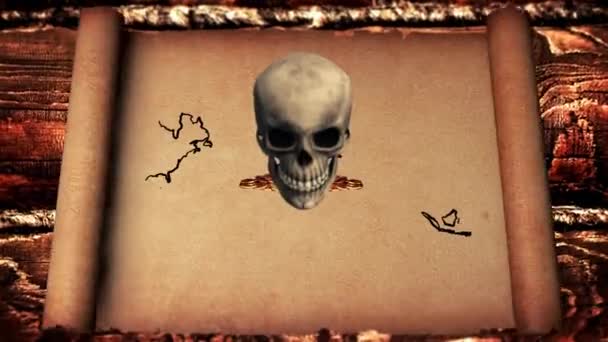 Mapa do tesouro pirata — Vídeo de Stock