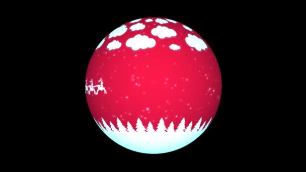 Weihnachtsball ohne Hintergrundanimation — Stockvideo