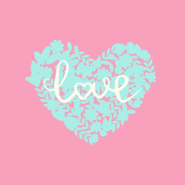 tek renkli mavi çiçek kalp