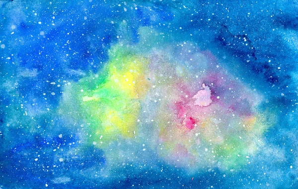 Aquarela espaço nebulosa fundo — Fotografia de Stock