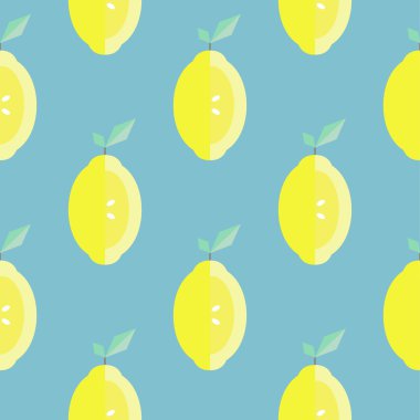 Limon dilimleri desen mavi zemin üzerine