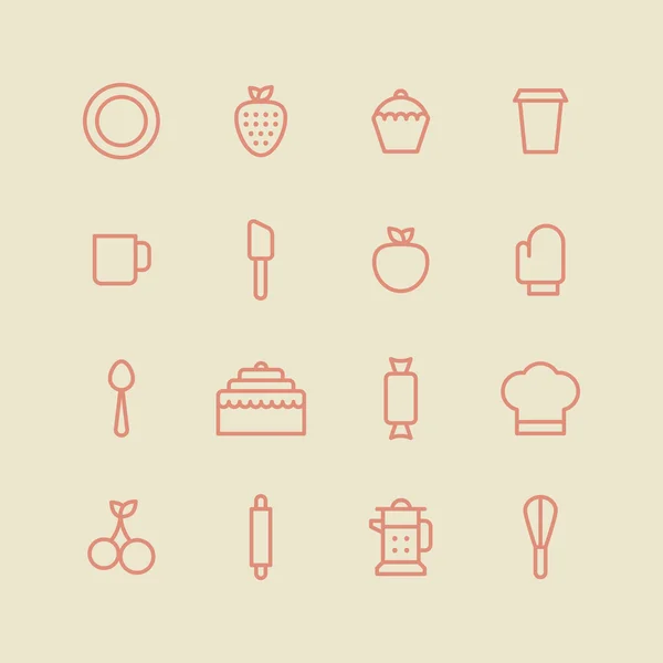 Conjunto de iconos de panadería aislado sobre fondo blanco — Vector de stock