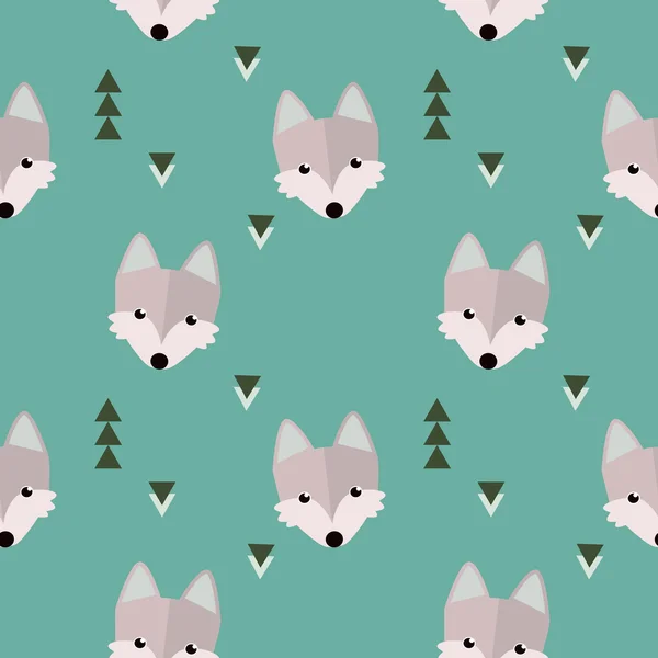Wolf Muster auf blauem Hintergrund — Stockvektor