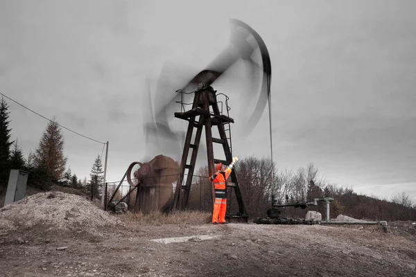 Ukrayna Nın Karpatlar Kentindeki Antik Bir Petrol Doğalgaz Sahası Romen — Stok fotoğraf