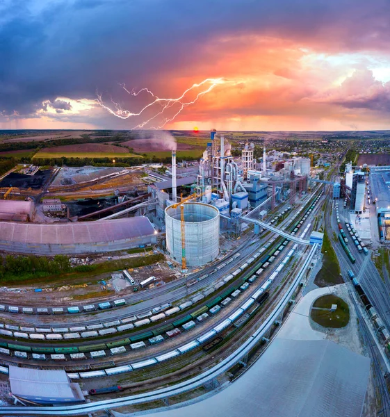 Panorama Sferico Simbolo Una Grande Pianta Foto Aerea Drone Grandi — Foto Stock