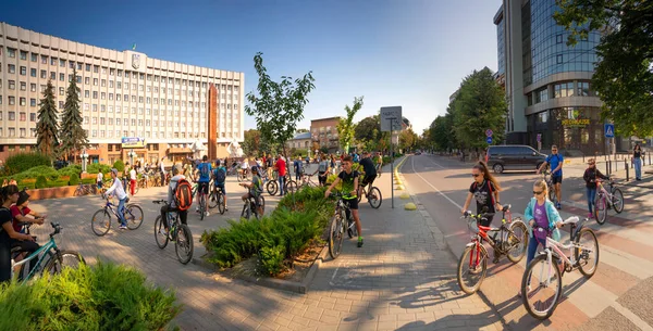 Ukraine Ivano Frankivsk Août 2021 Circuit Vélo Annuel Célèbre Avant — Photo