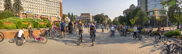 Ukraine Ivano Frankivsk Août 2021 Circuit Vélo Annuel Célèbre Avant — Photo