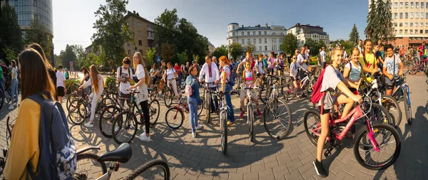 Україна Івано Франківськ Серпня 2021 Щорічна Знаменита Їзда Велосипеді Дня — стокове фото