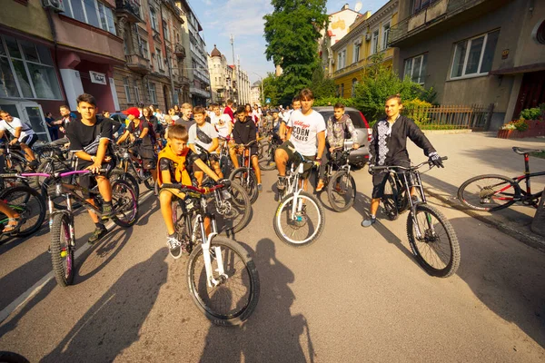 Ukraine Ivano Frankivsk Août 2021 Circuit Vélo Annuel Célèbre Avant — Photo