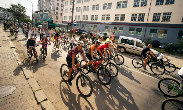 Ukraine Ivano Frankivsk Août 2021 Circuit Vélo Annuel Célèbre Avant — Photo