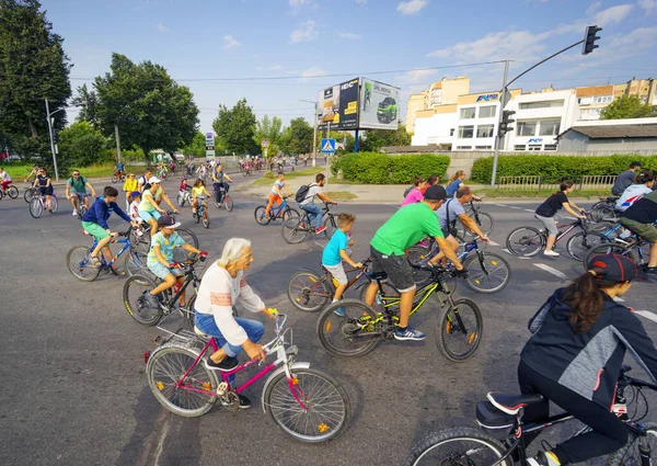 Ukraine Ivano Frankivsk August 2021 Annual Famous Bike Ride Independence — Stock Photo, Image