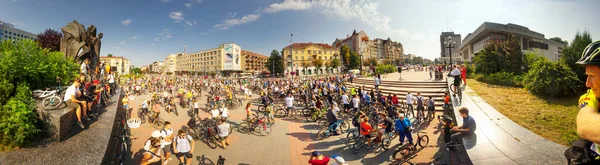 Ukrajina Ivano Frankivsk Srpna 2021 Každoroční Proslulá Jízda Kole Před — Stock fotografie