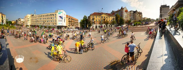 Ucrania Ivano Frankivsk Agosto 2021 Anual Famoso Paseo Bicicleta Antes —  Fotos de Stock