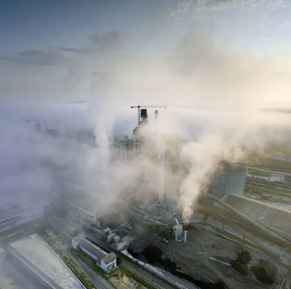 Aerial Photo Panorama Drone Copter Industrial Factory Factory Dense Waves — Stock Photo, Image