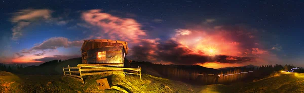 Carpathian landscape at night — Stock Photo, Image