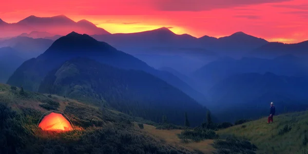 Moonrise in the foothills of the Alps — Stock fotografie