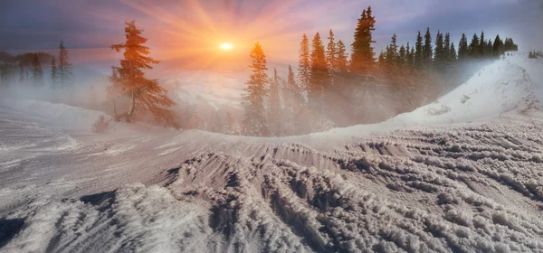 Marzo sulle montagne dei Carpazi — Foto Stock