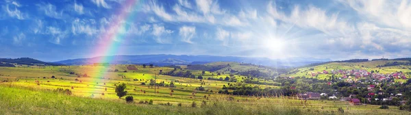 Haystacks in summer Carpathians — Stock Photo, Image