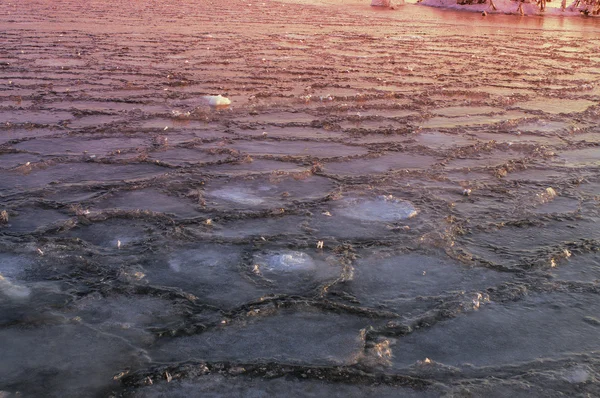 Glace sur la rivière Dniepr — Photo