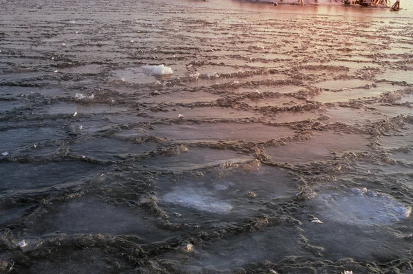 Glace sur la rivière Dniepr — Photo