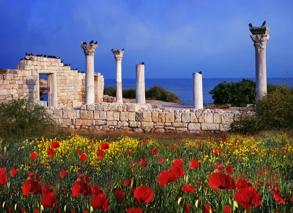 Ruinerna av grekiska byggnader — Stockfoto