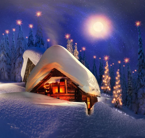 Christmas in Carpathian mountains — Stock Photo, Image