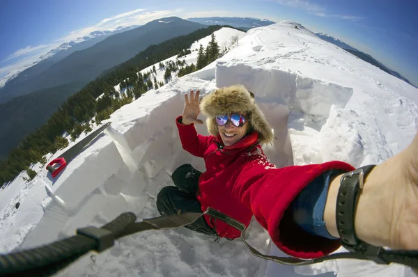 Forte di neve sulla montagna — Foto Stock