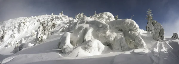 Inverno paisagem montanhosa após nevasca — Fotografia de Stock