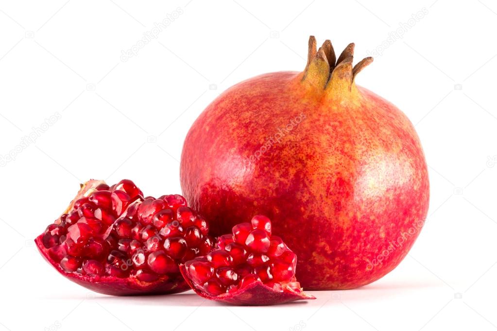 Pomegranate on white background, isolated