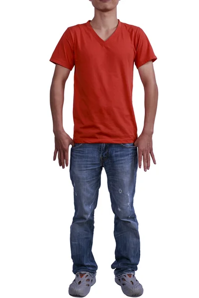 Mann im roten T-Shirt — Stockfoto