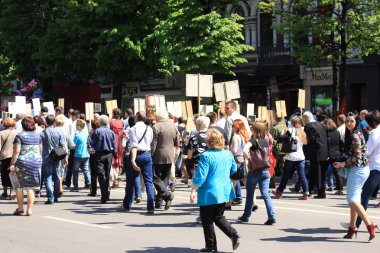 Voronej, Rusya, 9 Mayıs 2016: sakinleri unutulmaz procession 
