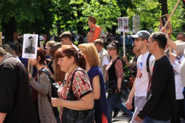 Voronej, Rusya, 9 Mayıs 2016: sakinleri unutulmaz procession 