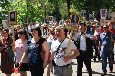 Voronej, Rusya, 9 Mayıs 2016: sakinleri unutulmaz procession 