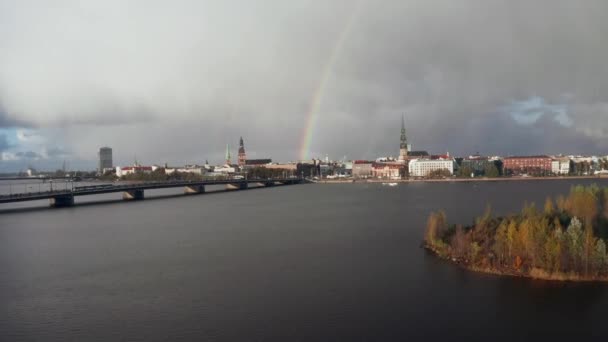 Assolutamente Incredibile Ripresa Aerea Sulla Città Vecchia Riga Capitale Della — Video Stock