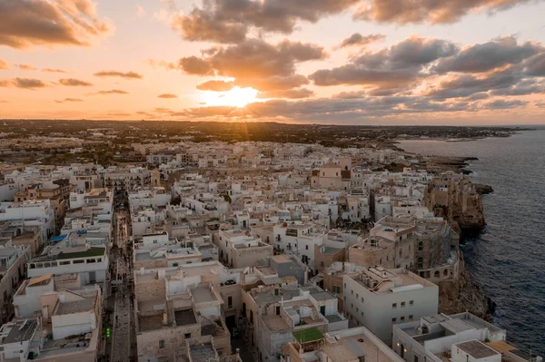 Paysage Urbain Panoramique Aérien Polignano Mare Région Des Pouilles Italie — Photo