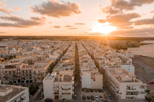 Aerial Panoramic Cityscape Polignano Mare Town Puglia Region Italy Bari — Stock Photo, Image